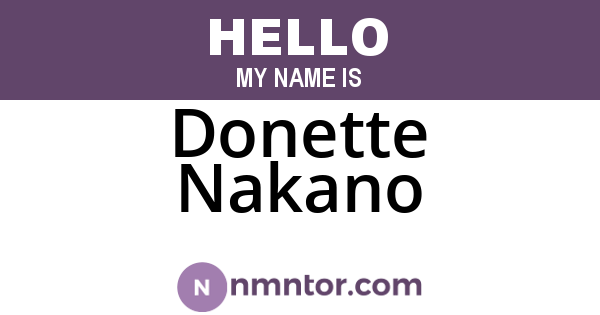 Donette Nakano