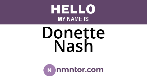 Donette Nash