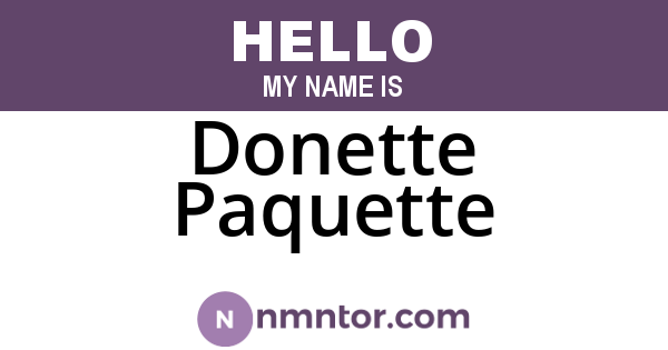 Donette Paquette