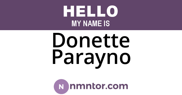 Donette Parayno