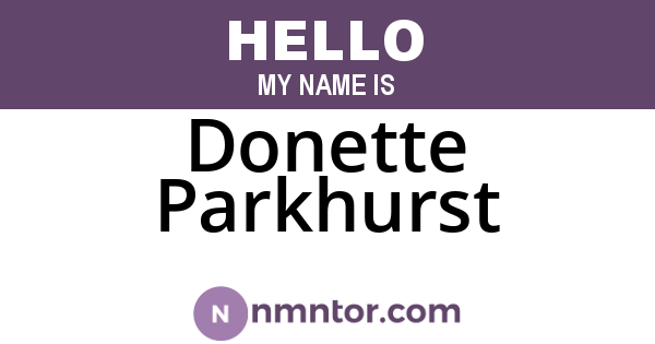 Donette Parkhurst