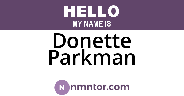 Donette Parkman