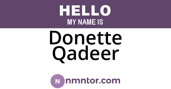 Donette Qadeer