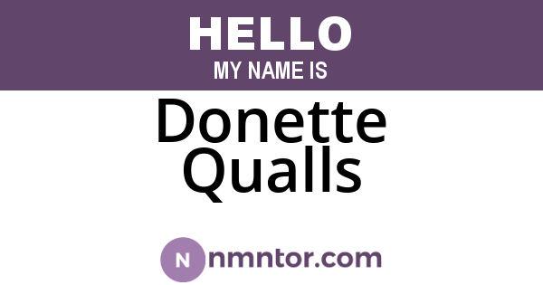 Donette Qualls