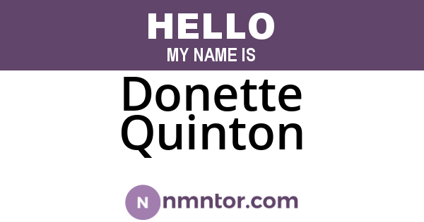 Donette Quinton