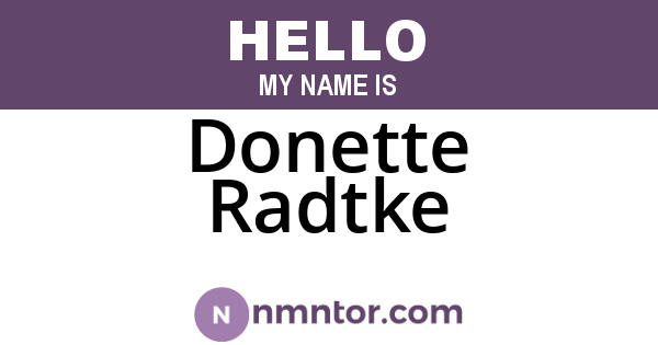 Donette Radtke