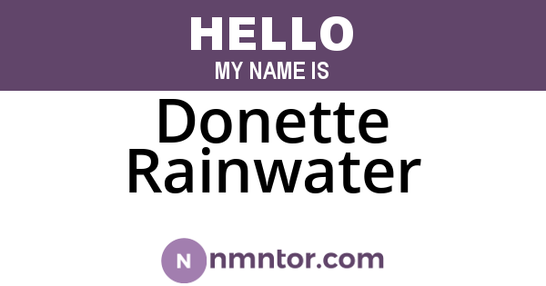 Donette Rainwater