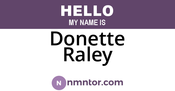 Donette Raley