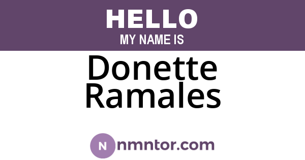 Donette Ramales