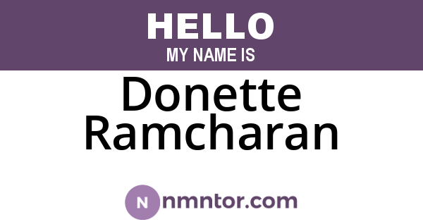 Donette Ramcharan