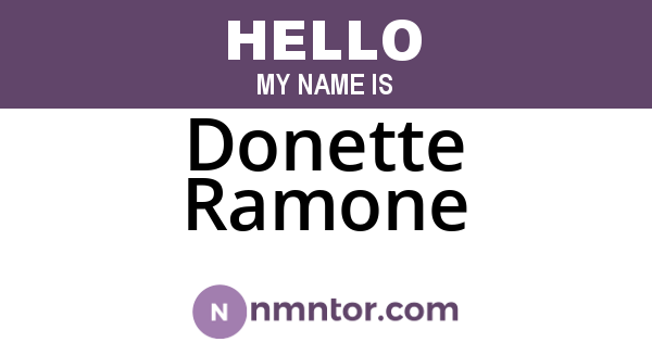 Donette Ramone