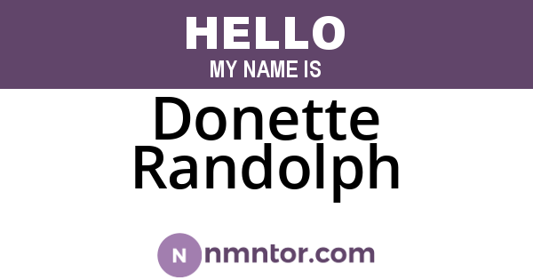 Donette Randolph