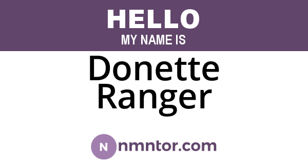 Donette Ranger