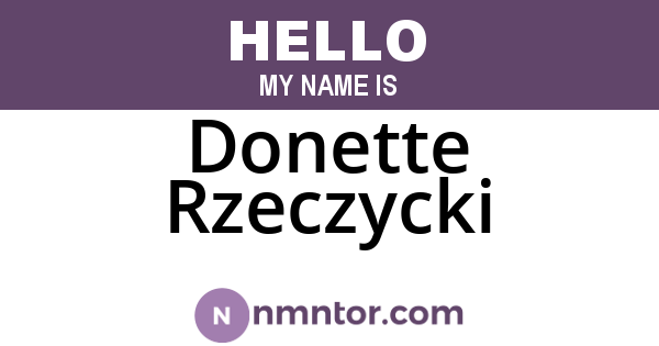 Donette Rzeczycki