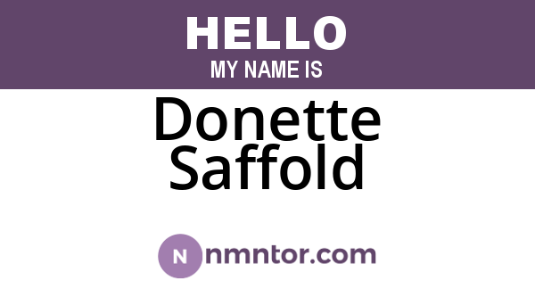 Donette Saffold
