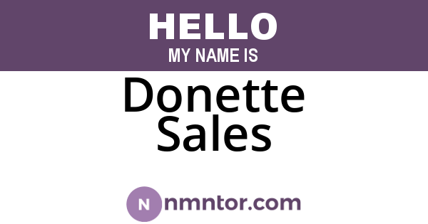 Donette Sales