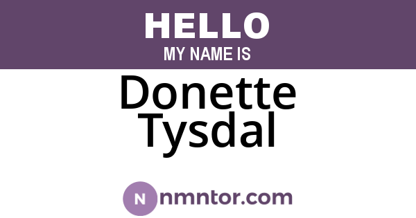Donette Tysdal