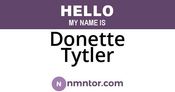 Donette Tytler