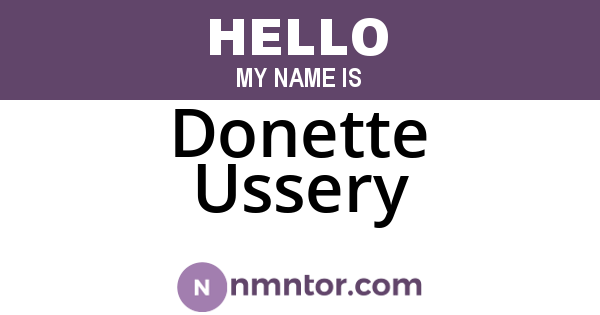 Donette Ussery