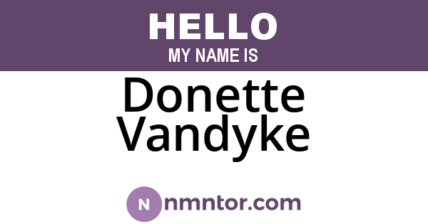 Donette Vandyke