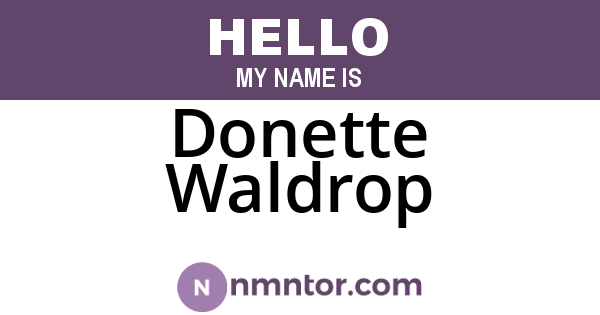 Donette Waldrop