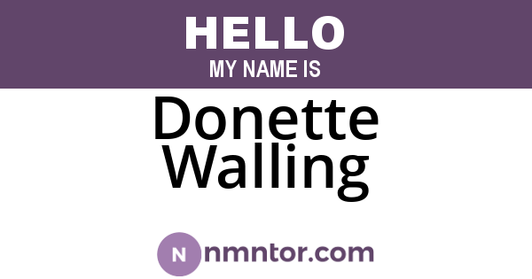 Donette Walling