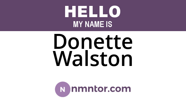 Donette Walston