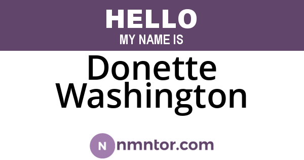 Donette Washington