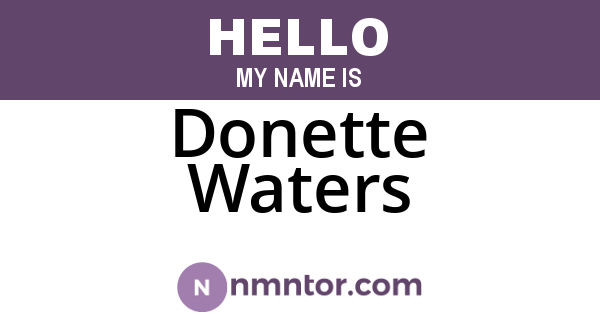 Donette Waters