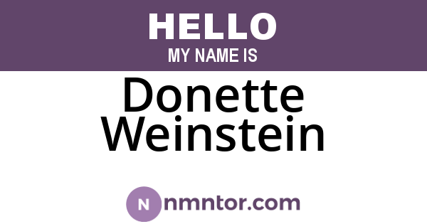 Donette Weinstein