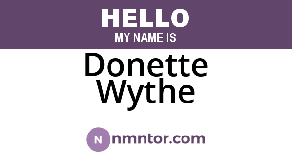 Donette Wythe