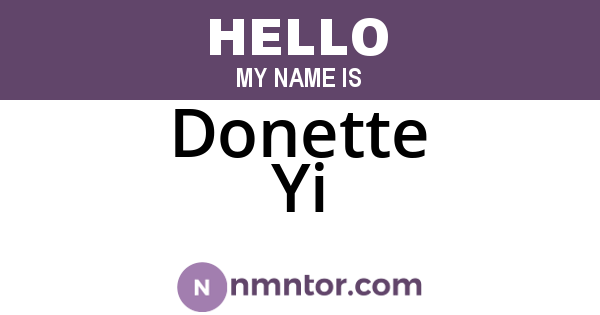 Donette Yi