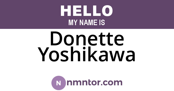 Donette Yoshikawa