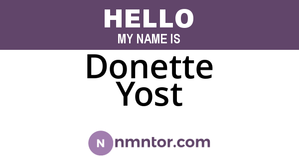Donette Yost