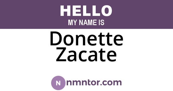 Donette Zacate