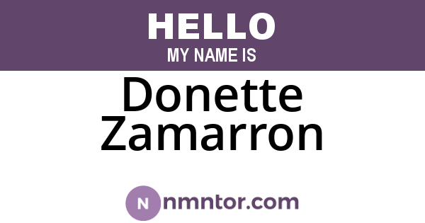 Donette Zamarron