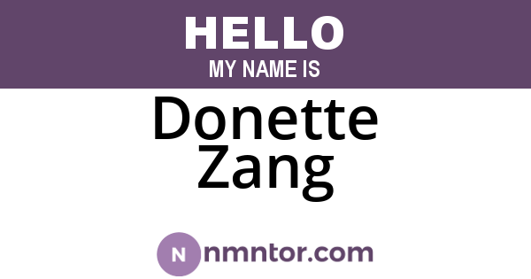 Donette Zang