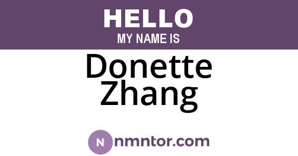 Donette Zhang