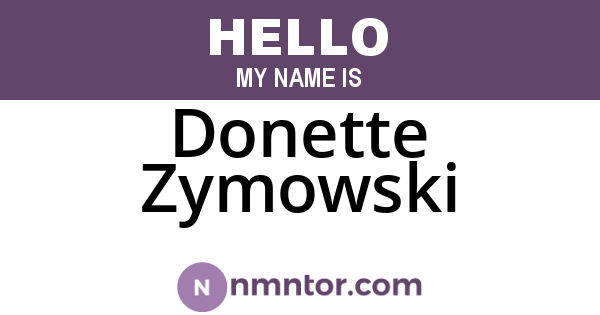 Donette Zymowski