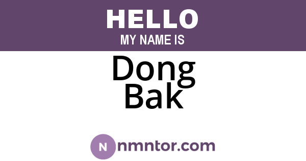 Dong Bak