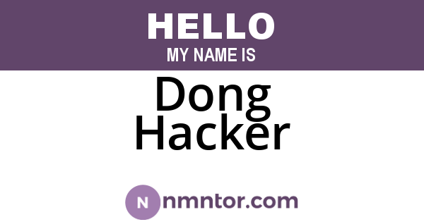 Dong Hacker