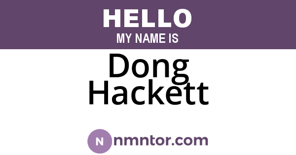 Dong Hackett