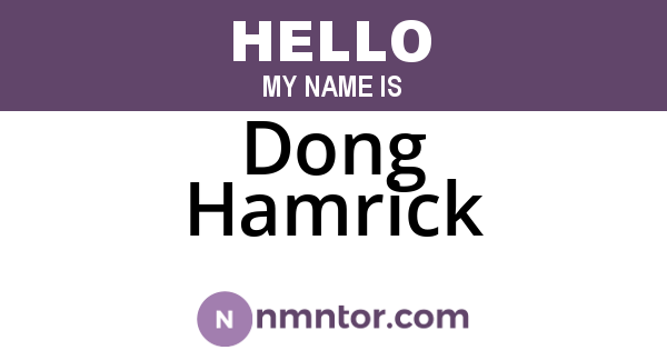 Dong Hamrick
