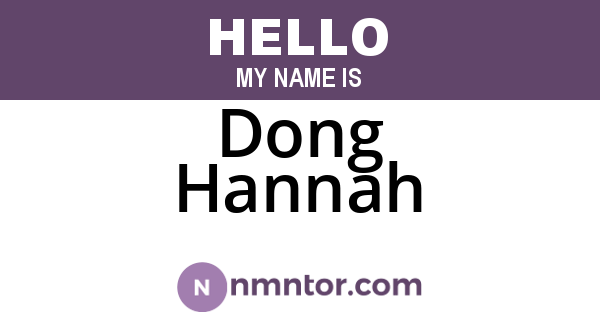 Dong Hannah