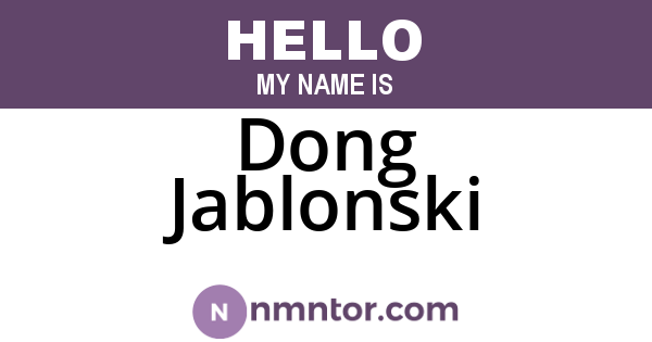 Dong Jablonski