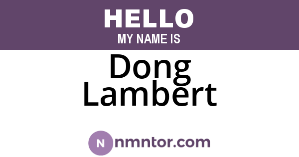 Dong Lambert