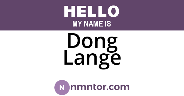 Dong Lange