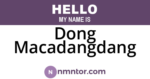 Dong Macadangdang