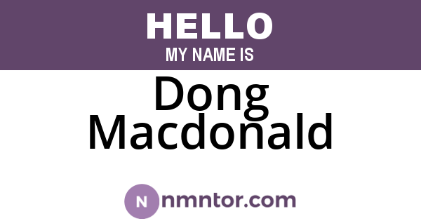 Dong Macdonald