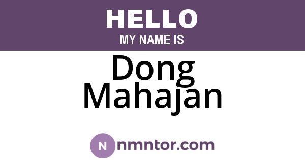 Dong Mahajan